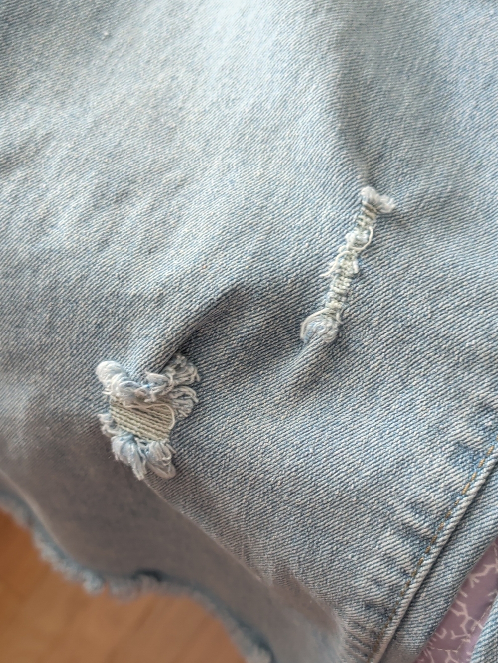 Light Blue Distressed Women’s Jeans - Picture 4 of 13